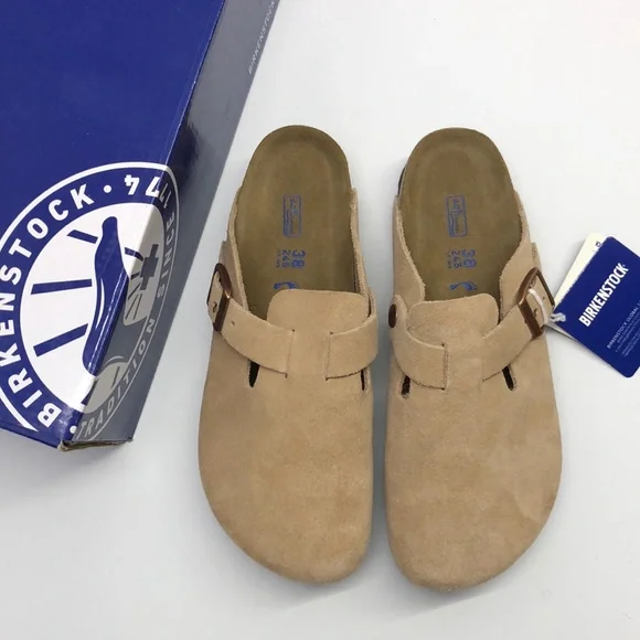 Birkenstock Tan Suede Mules - Picture 1 of 5